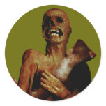 Hungry Hungry Zombie Round Stickers