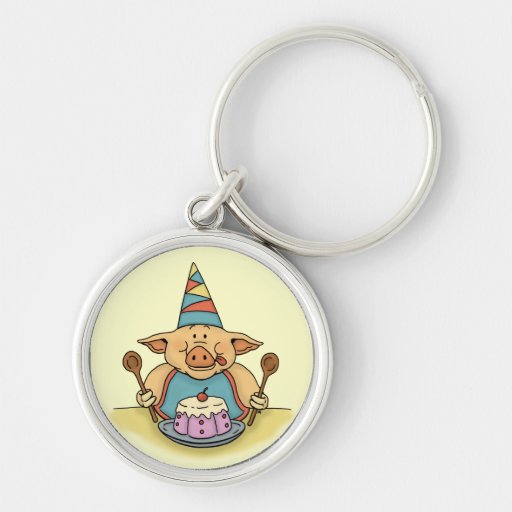 hungry pig funny keychain