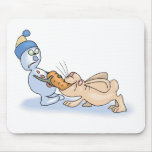 Hungry Rabbit Mouse Pads