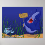Hungry Shark and Laughing Fish Poster posters