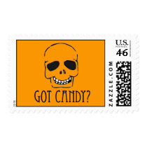 Hungry Skull Face postage