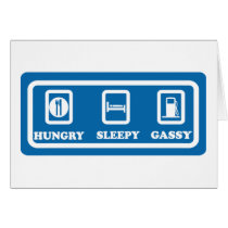 Hungry, Sleepy, Gassy cards