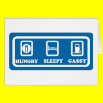 Hungry, Sleepy, Gassy cards