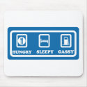 Hungry, Sleepy, Gassy mousepads by funoriginals Hungry, Sleepy, Gassy mousepads