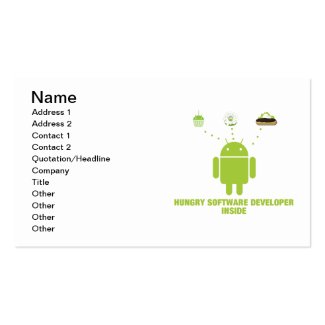 Hungry Software Developer Inside (Android) Business Card Templates