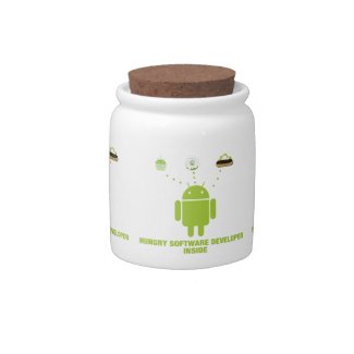 Hungry Software Developer Inside (Bug Droid) Candy Jars