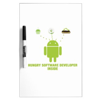 Hungry Software Developer Inside (Bug Droid) Dry-Erase Boards