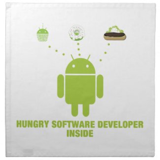 Hungry Software Developer Inside (Bug Droid) Printed Napkin