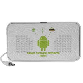 Hungry Software Developer Inside (Bug Droid) Portable Speakers