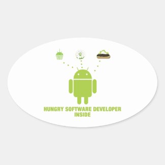 Hungry Software Developer Inside (Bug Droid) Stickers