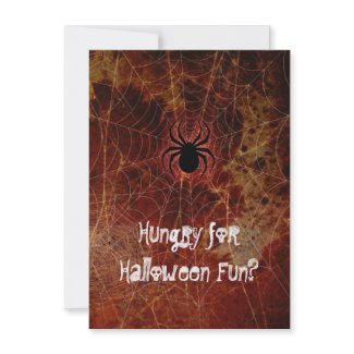 Hungry Spider Halloween Party Custom Invites