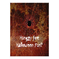 Hungry Spider Halloween Party Custom Invites