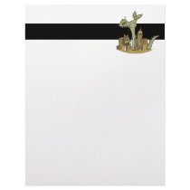 hungry zilla lizard monster cartoon custom letterhead
