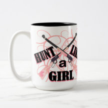 Hunt Like a Girl Pink Camo Rifle Hunting Mug