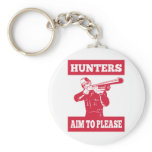 Hunter aiming a shotgun rifle at you key chain