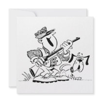 Hunter and Dog Cartoon Custom Invites