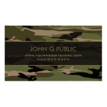 Hunter Green Camo Pattern Business Cards