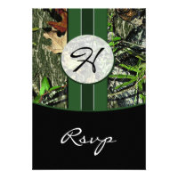 Hunter Green Hunting Camo Wedding RSVP Cards Personalized Announcement