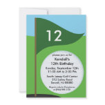 Hunter Green Let's Bogie Mini Golf Birthday Party Custom Invites