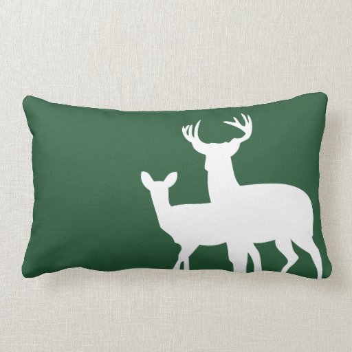 Hunter Green Male Female Deer Pillow Zazzle