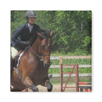 Hunter Horse Jumping Magnet
