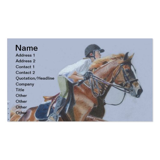 Hunter/Jumper Horse Business Card
