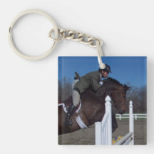 Hunter Jumper Horse Keychain Square Acrylic Keychains