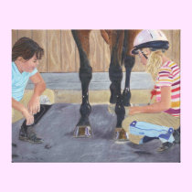 Hunter Jumper Horse & Kids Wrapped Canvas canvas prints