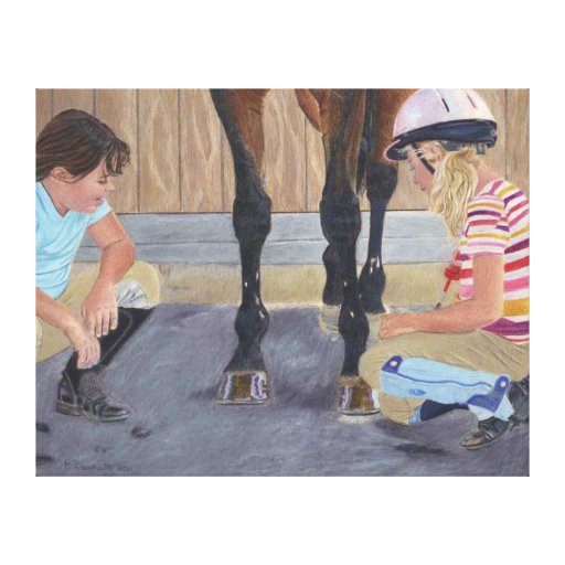 Hunter Jumper Horse & Kids Wrapped Canvas Canvas Prints