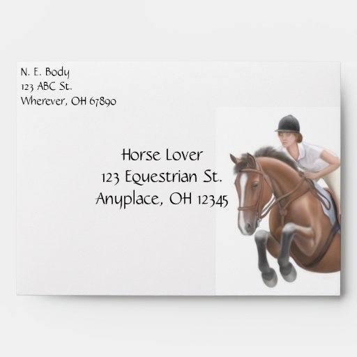 Hunter Jumper Horse & Rider Envelope