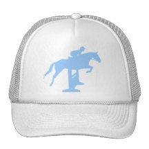 Hunter Jumper Horse & Rider (light blue) Mesh Hat