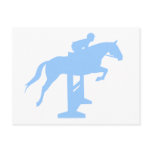 Hunter Jumper Horse &amp; Rider (light blue) Post Cards