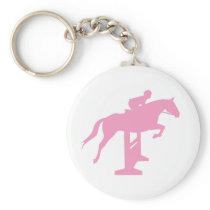 Hunter Jumper Horse & Rider (pink) Keychain