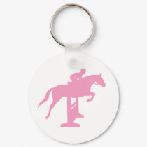 Hunter Jumper Horse & Rider (pink) keychains