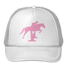 Hunter Jumper Horse & Rider (pink) Mesh Hats