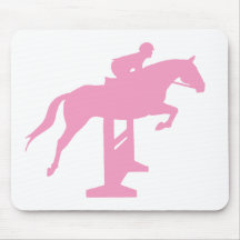 Hunter Jumper Horse & Rider (pink) Mouse Pad