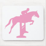 Hunter Jumper Horse &amp; Rider (pink) Mouse Pad