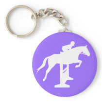 Hunter Jumper Horse & Rider (white) Keychains