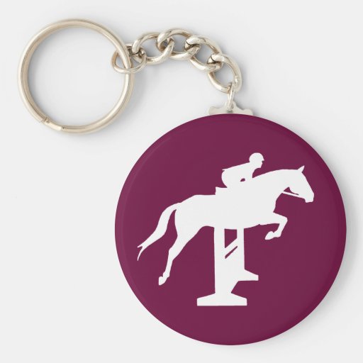 Hunter Jumper Horse & Rider (white) Keychains