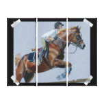 Hunter/Jumper Horse & Rider  Wrapped Canvas Canvas Print