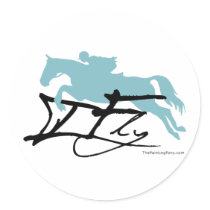 Hunter Jumper Horse Round Stickers
