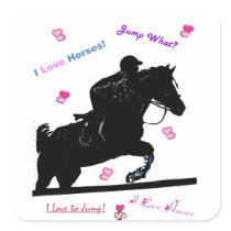 Hunter Jumper Horse Square Stickers