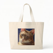 Hunter Orange Tabby Ginger cat painting art Bags