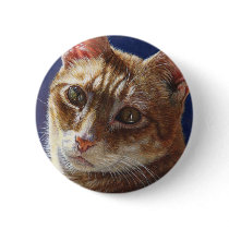 Hunter Orange Tabby Ginger cat painting art Pin