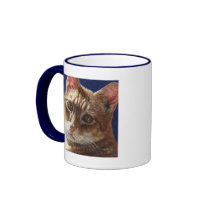 Hunter Orange Tabby Ginger cat painting art Mugs