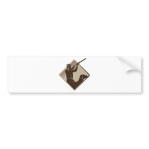 hunter shooting rifle retriever dog retro bumper stickers