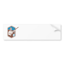 Hunter With Shotgun Rifle Duck Shooting Retro Bumper Stickers