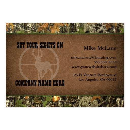 Hunter's Camo Business Cards (front side)