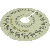 Hunters Elk and Camo YOUR NAME Tree Skirt