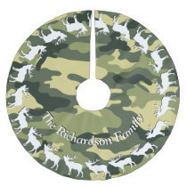 Hunters Elk and Camo YOUR NAME Tree Skirt